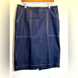 ELOQUII dark blue denim skirt *with pockets* size 14